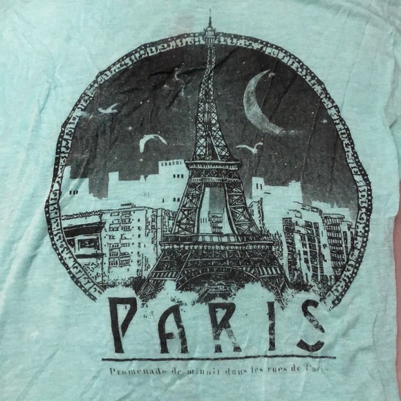 3/$15 Mint Green Paris Graphic T-Shirt - Picture 2 of 2